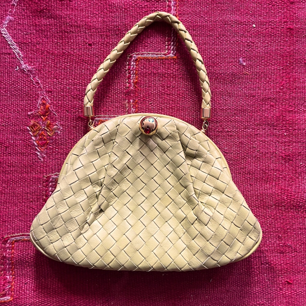 Bottega Veneta mini pouch with top handle in Lime Green